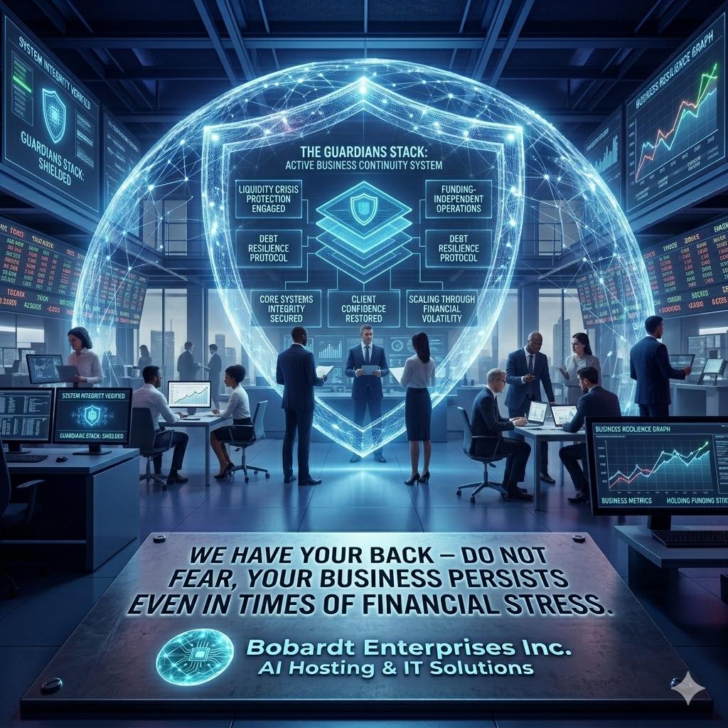 Guardian Stack business continuity command center with AI infrastructure protection